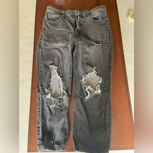 Wild Fable Black Distressed High Rise Straight Leg Jeans